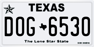 TX license plate DOG6530