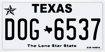 TX license plate DOG6537