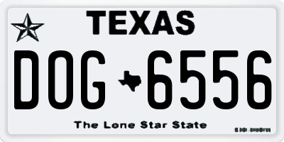 TX license plate DOG6556