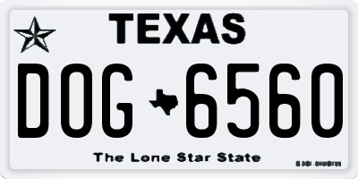 TX license plate DOG6560
