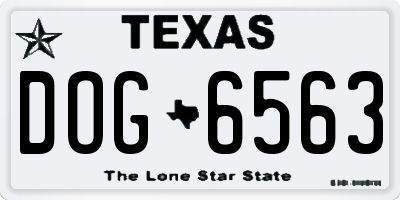 TX license plate DOG6563