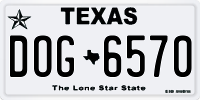 TX license plate DOG6570