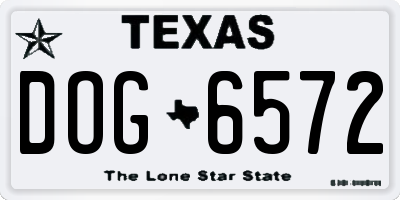 TX license plate DOG6572