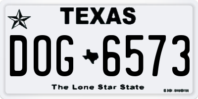 TX license plate DOG6573