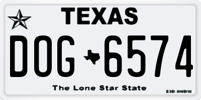 TX license plate DOG6574