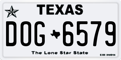 TX license plate DOG6579