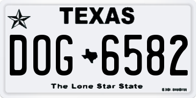 TX license plate DOG6582