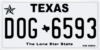 TX license plate DOG6593