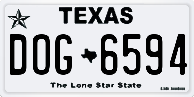 TX license plate DOG6594