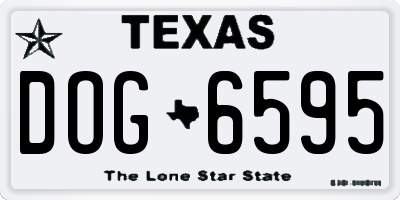 TX license plate DOG6595