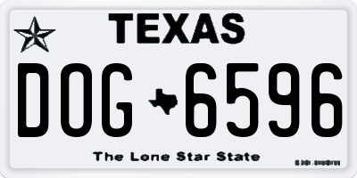 TX license plate DOG6596