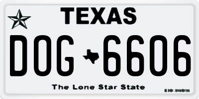TX license plate DOG6606