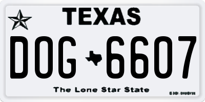 TX license plate DOG6607