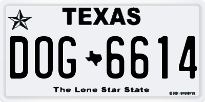TX license plate DOG6614
