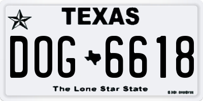 TX license plate DOG6618