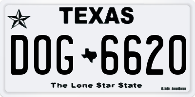 TX license plate DOG6620