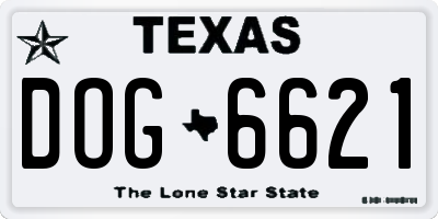 TX license plate DOG6621
