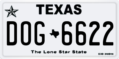 TX license plate DOG6622