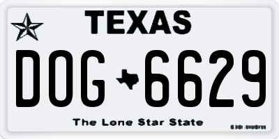 TX license plate DOG6629