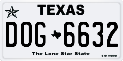 TX license plate DOG6632