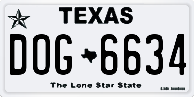 TX license plate DOG6634