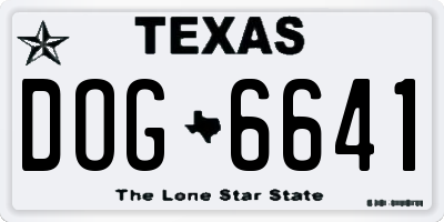 TX license plate DOG6641