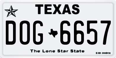 TX license plate DOG6657