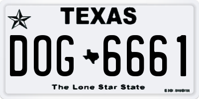 TX license plate DOG6661