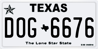 TX license plate DOG6676