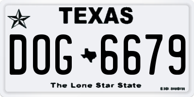TX license plate DOG6679