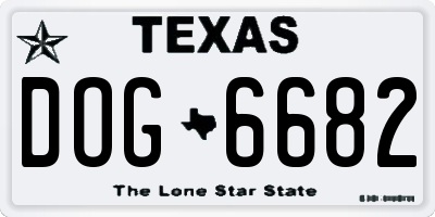 TX license plate DOG6682