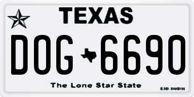 TX license plate DOG6690