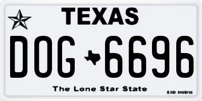 TX license plate DOG6696
