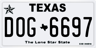 TX license plate DOG6697