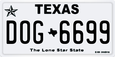 TX license plate DOG6699