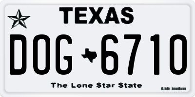TX license plate DOG6710