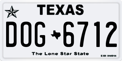 TX license plate DOG6712