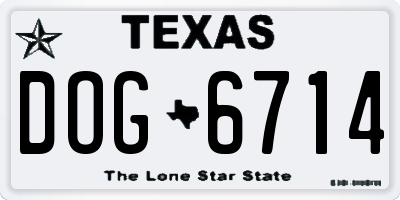 TX license plate DOG6714