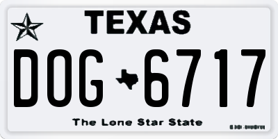 TX license plate DOG6717