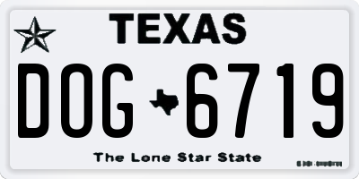 TX license plate DOG6719