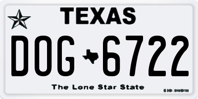 TX license plate DOG6722