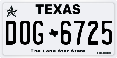TX license plate DOG6725