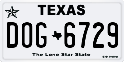 TX license plate DOG6729