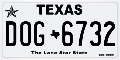 TX license plate DOG6732
