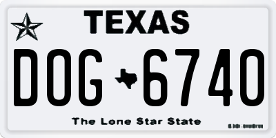 TX license plate DOG6740