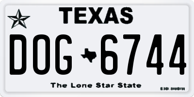 TX license plate DOG6744