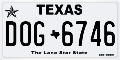 TX license plate DOG6746