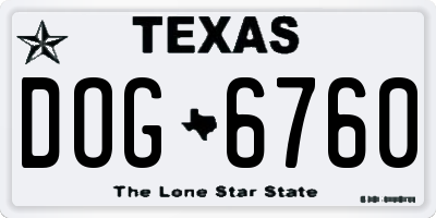 TX license plate DOG6760