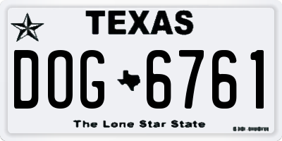 TX license plate DOG6761