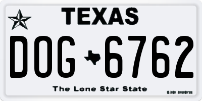 TX license plate DOG6762